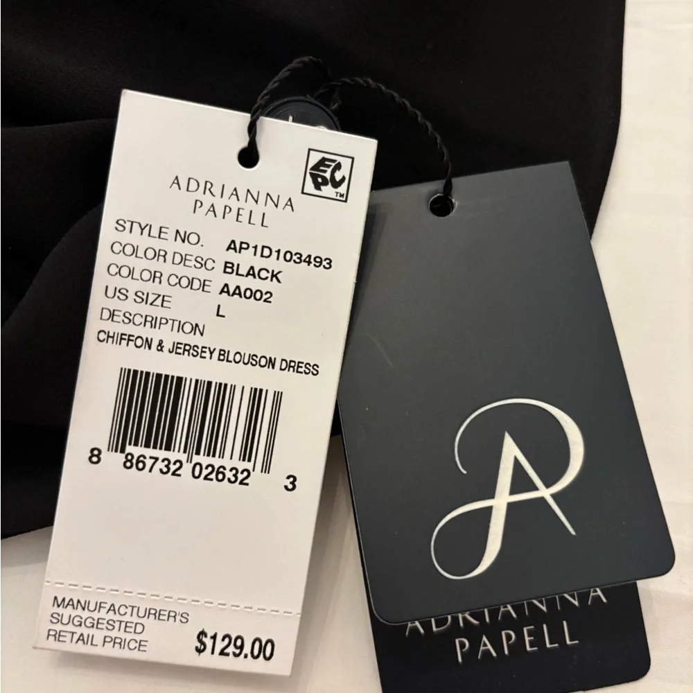 NWT Adrianna Pappel Women's Elegant Black Dress - Picture 6 of 6